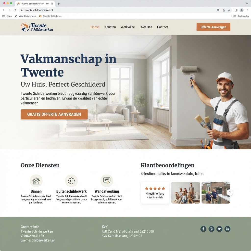 Website voorbeeld voor Twente Schilderwerken